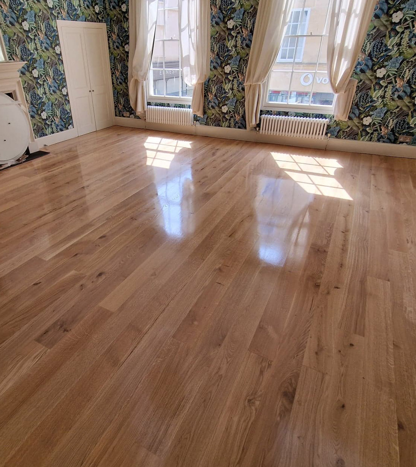 Oak Floor Restoration. Bath - After